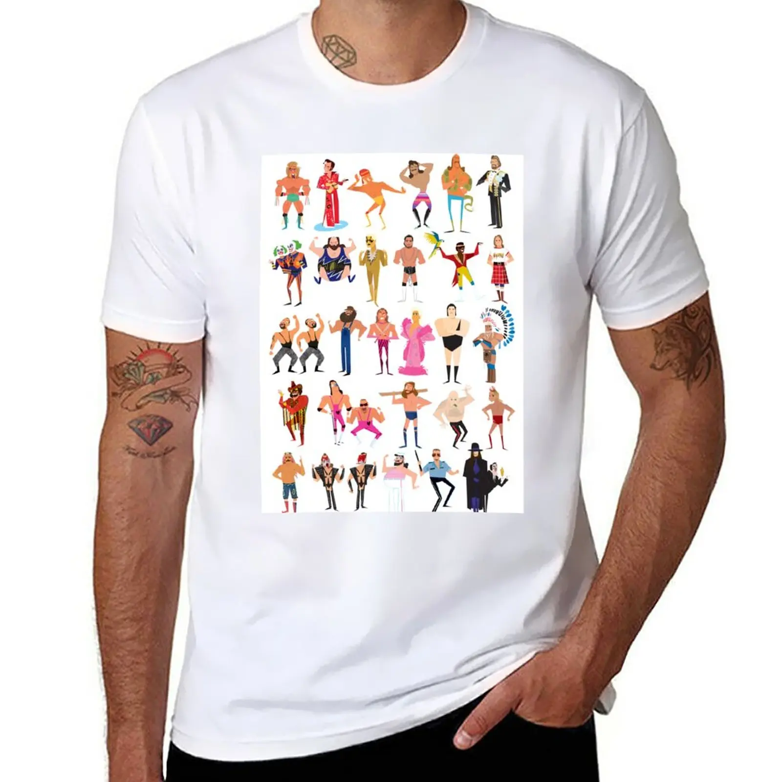 

New Wrestler Mania T-Shirt vintage t shirt Aesthetic clothing mens workout shirts