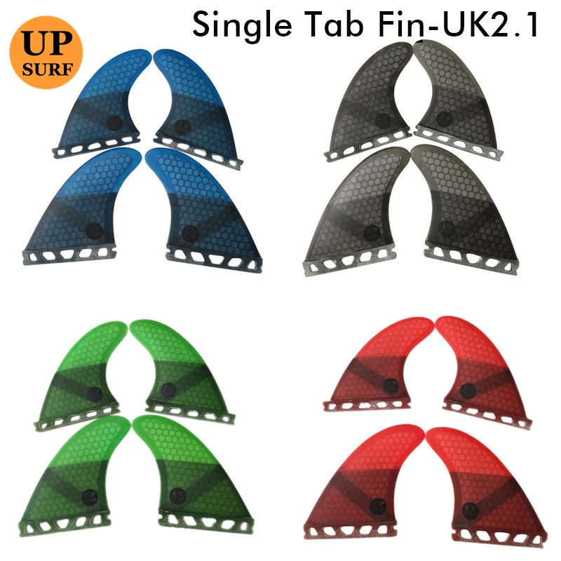 

UPSURF Single Tabs Fin UK2.1 Surfboard Fins 4 Pieces Per Set Honeycomb Fiberglass Quilhas Good Quality Surf Fins