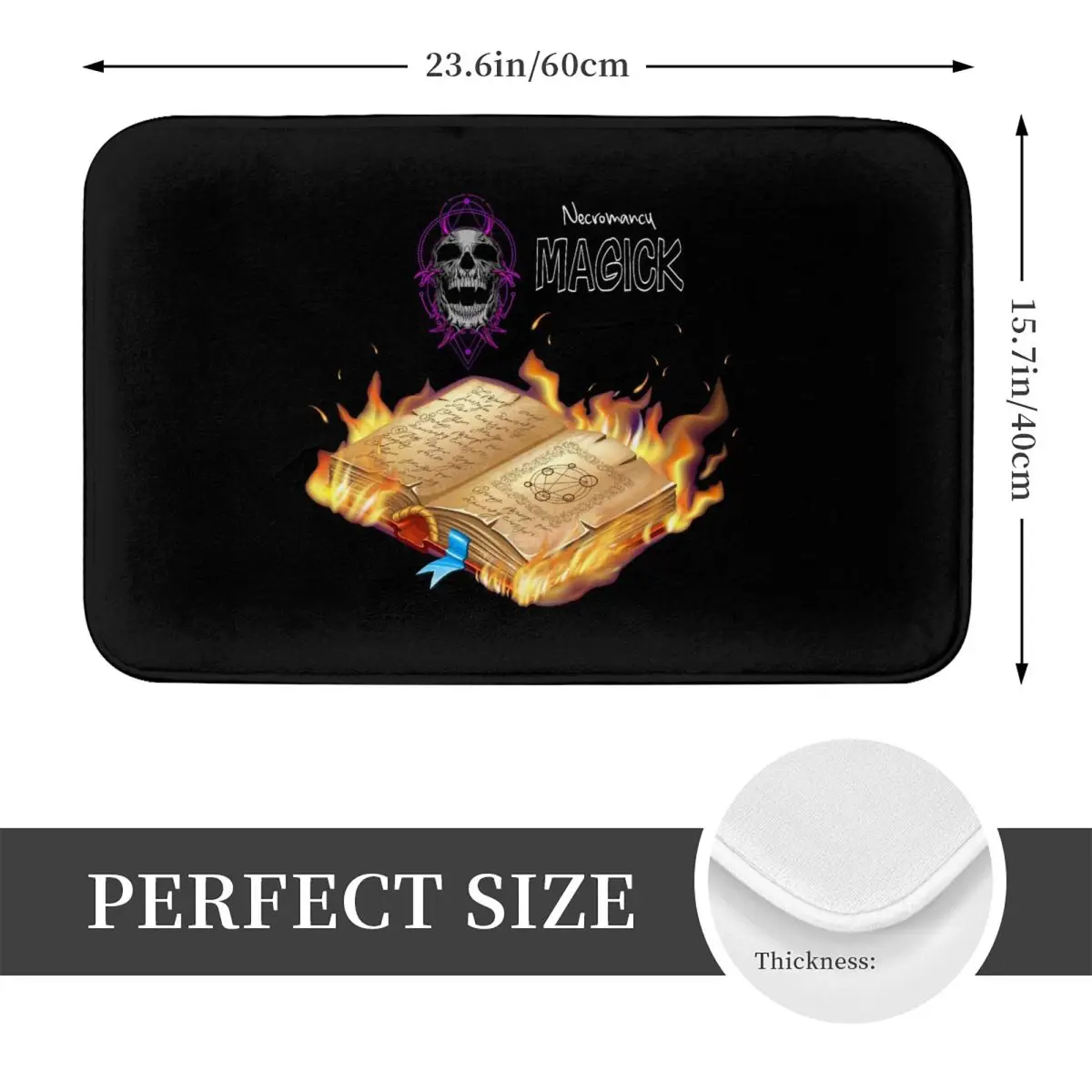 Ancient Book With Glowing Magic Spells Doormat Kitchen Entrance Home Floor Mat Anti-slip Carpet Rug for Balcony Footpad Mats