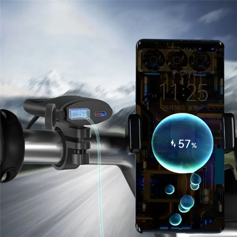Dependable-Motorbike 12V USB Fast Charging Socket Waterproof Type-C Call Phone Port Power Outlet Mobile Chargers