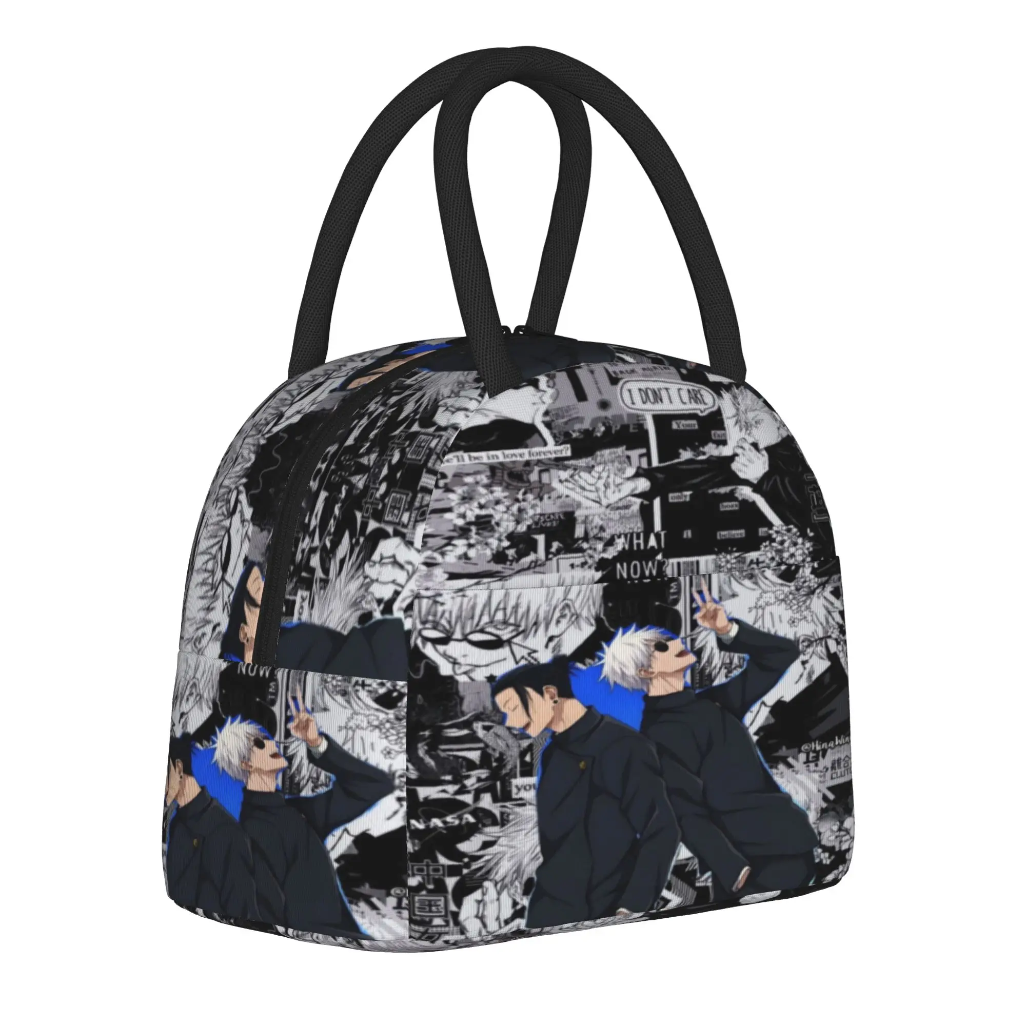 Jujutsus Kaisens Insulated Lunch Bags for Men Women Food Bag Portable Thermal Cooler Lunch Boxes For Travel