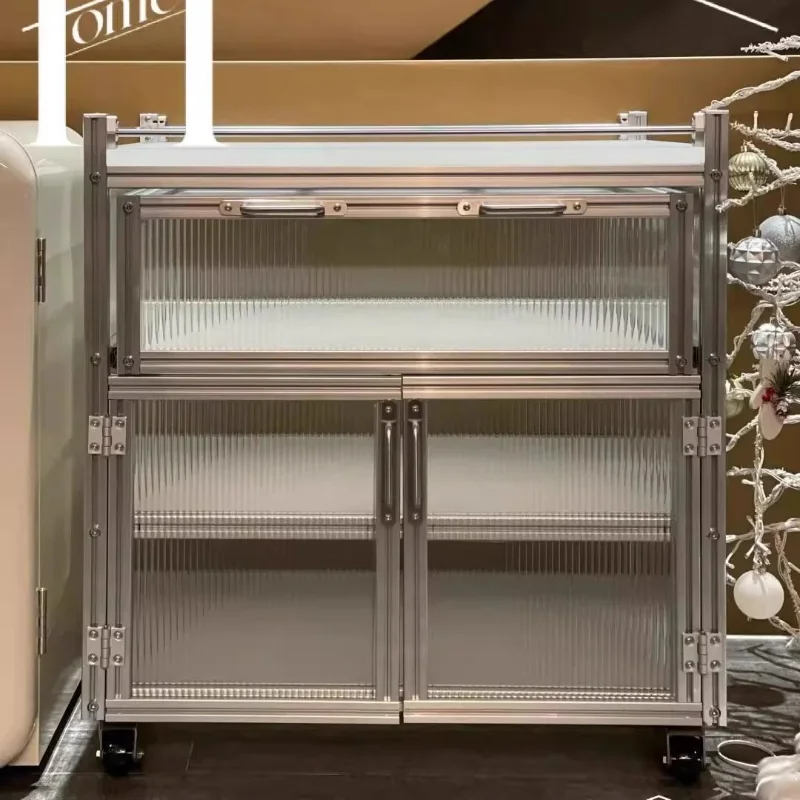Industrial wind marine plate aluminum profile coffee creative workbench locker acrylic floor multi-function