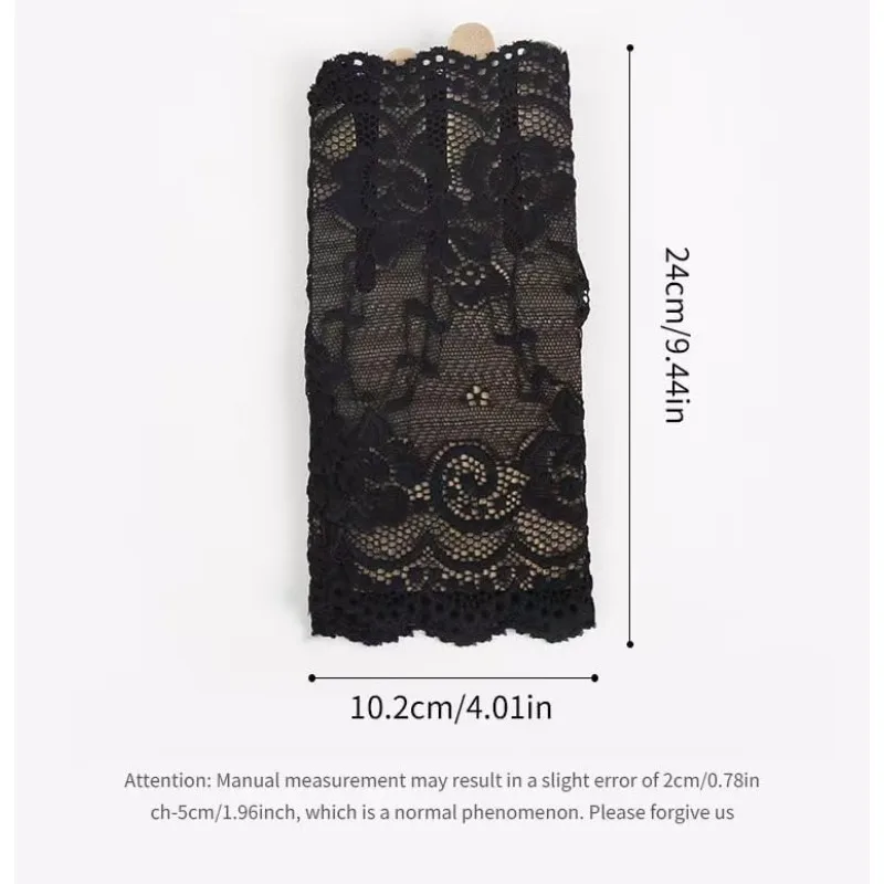 Women's Goth Accessories Set-Black Lace Fingerless Gloves and Velvet Choker Necklace for Halloween,1920s Party&Gothic Cosplay 3