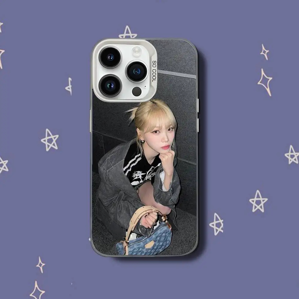 حافظة هاتف K-Kim Singer C-Chaewon لهاتف iPhone 17,16,15,14,13,12,11,Pro,XS,Max,Plus,Mini,SE غطاء مقاوم للصدمات من الحلوى البيضاء غير اللامعة