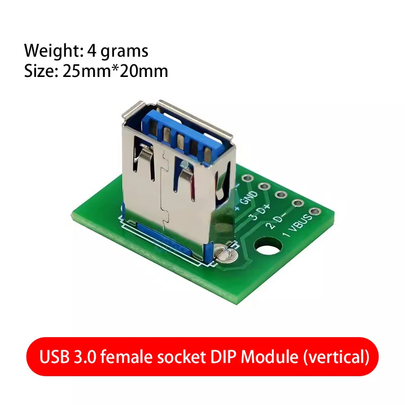 Женский разъем USB 3.0 к DIP PCB Женский разъем USB PCB Разъем USB PCB Разъем USB