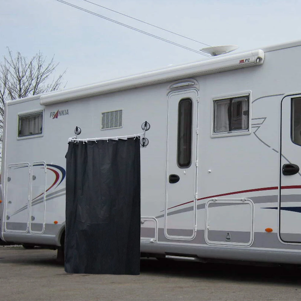 Caravan Camping Outdoor Shower Cabin / Cubicle Kits With Suction Cups & Rod & Shower Curtain For Motorhomes