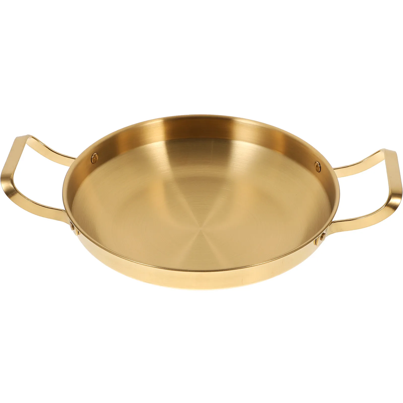 Korean Style Stainless Steel Dry Pot Non-Slip Handle Cooking Pan Household Hot Pot Flat Bottom Kitchen Cookware