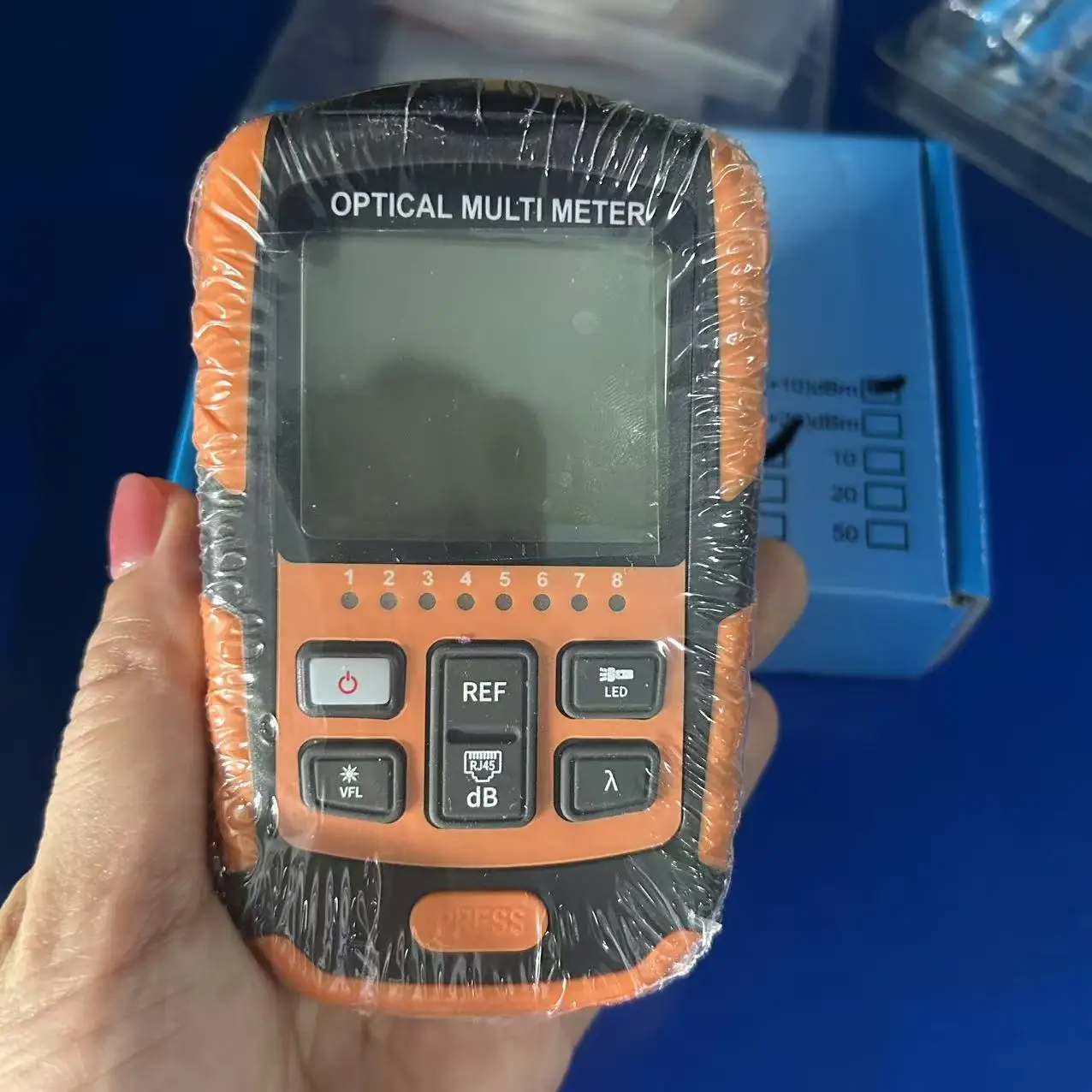 AUA Rechargeable Optical Power Meter 70dBm Built-in VFL, Portable Fiber Optic Tester Red Pen for FTTH Cable Test