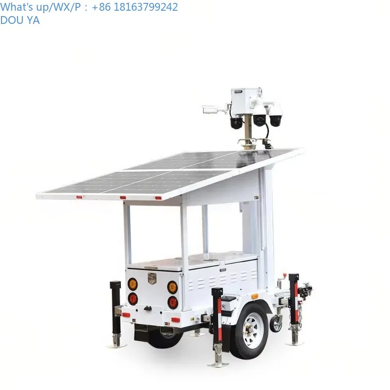 Mobiler Solarsicherheitsanhänger mit 6 m manuellem Mast zur Parkplatzüberwachung