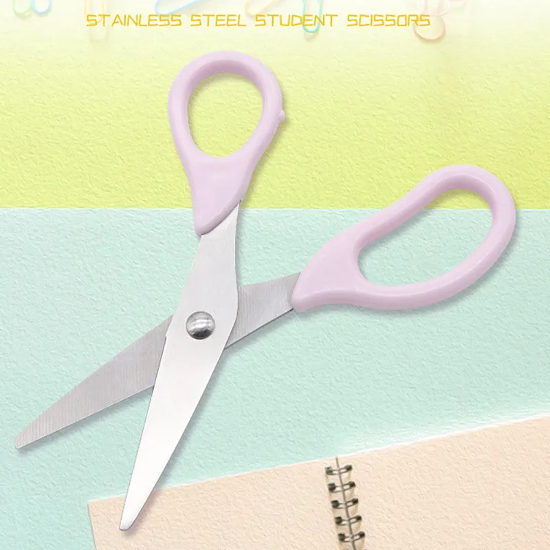 Children DIY Handmade Cuter Stainless Steel Round Head Blade Paper Cutting Tools Student Safety Household Scissor For Child