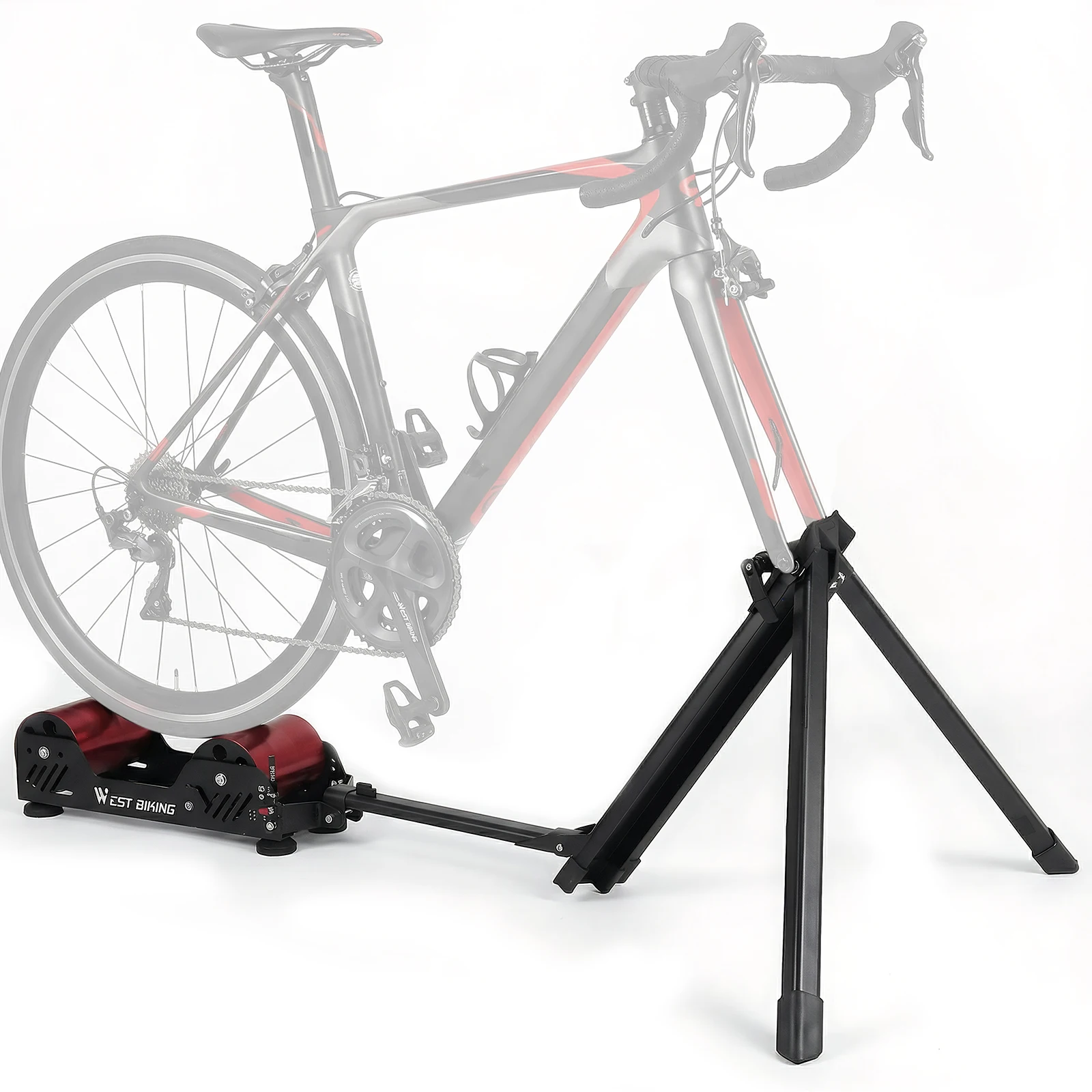 

Portable Bike Trainer with Adjustable Magnetic Resistance Fordable Fully Aluminum Silent Roller Mountain Bike Training Stand