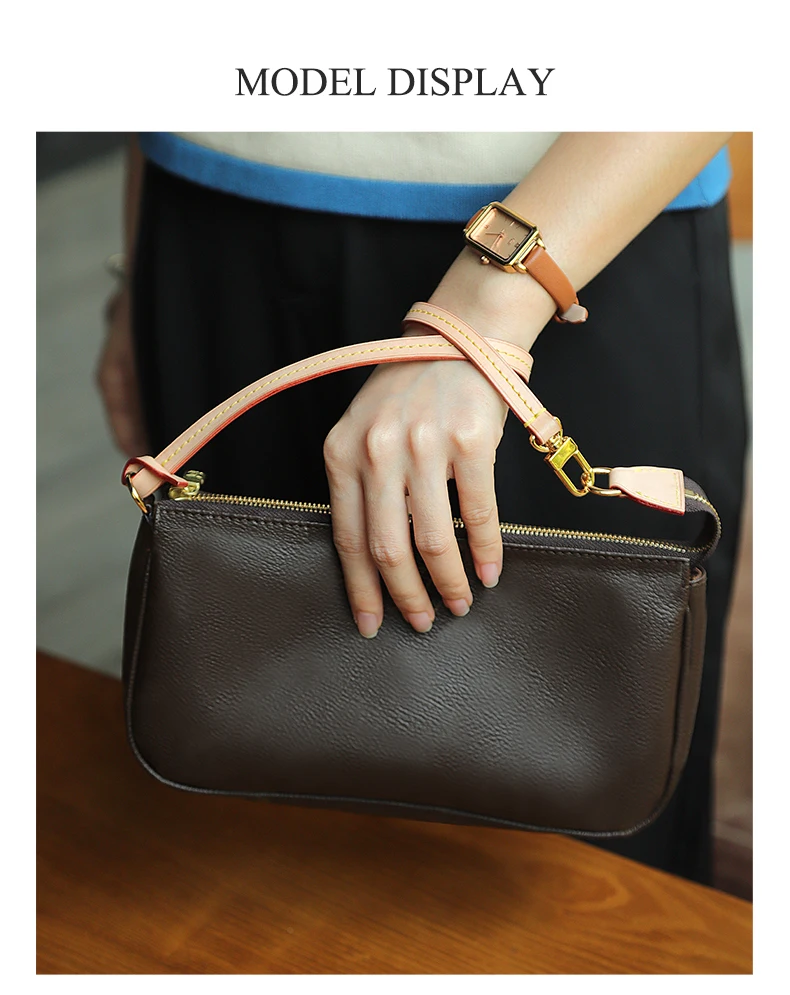 CRAZYSMITH Luxury Vegetable Tanned Leather Bag Strap For LV Pochette Underarm Crossbody Shoulder Straps Replacement Accessories