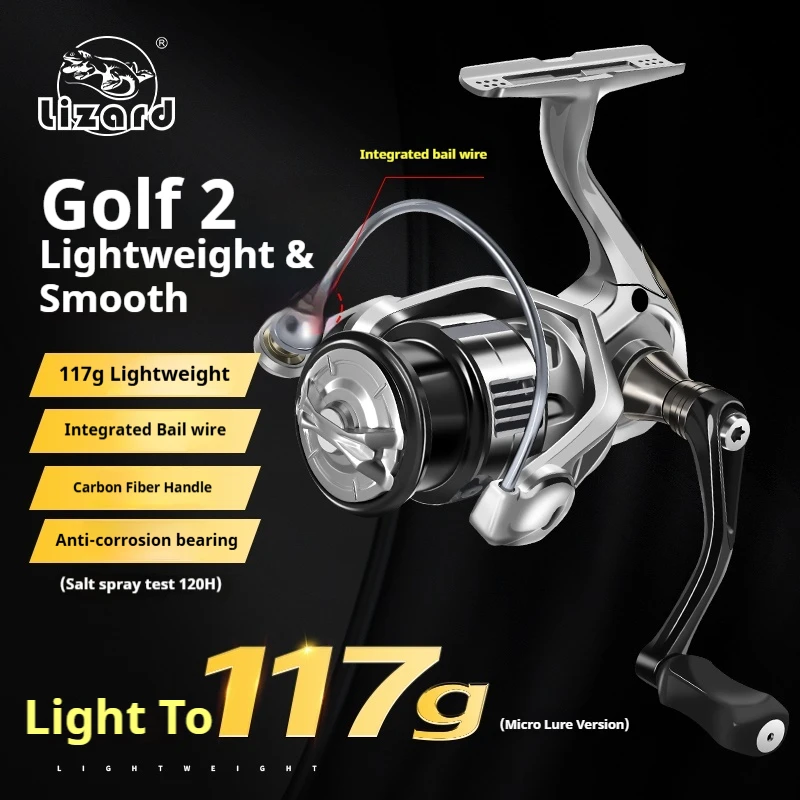 Lizard Golf 2 Metal Spool Reel Sea Spinning 8kg Max Drag Alarm System Fishing Reel Spinning Fishing Reel