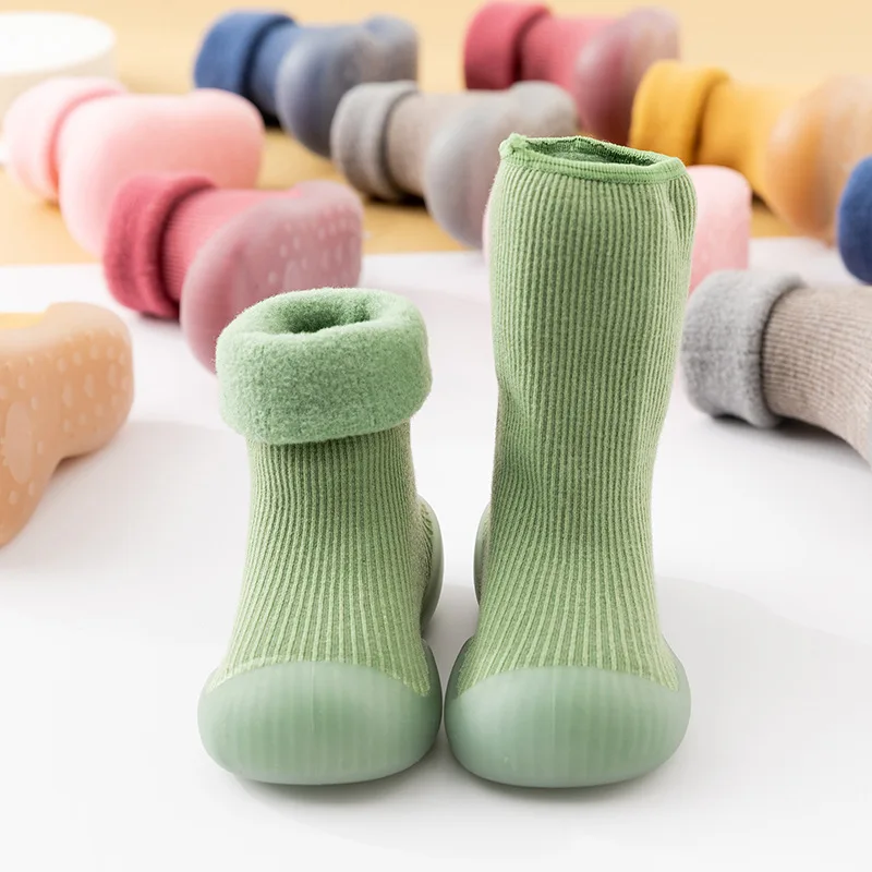 Baby Floor Socks Autumn and Winter Warm Thick Soft Rubber Non-slip Boys and Girls Indoor and Outdoor 0-2 Years Old Toddler Shoes