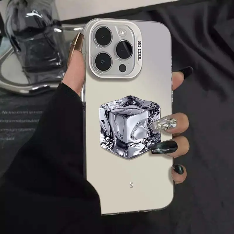 

Three-dimensional ice block design phone case for iPhone 16 15 14 13 12 11 Pro/ Max/Plus shock-proof rear cover anti-fingerprint