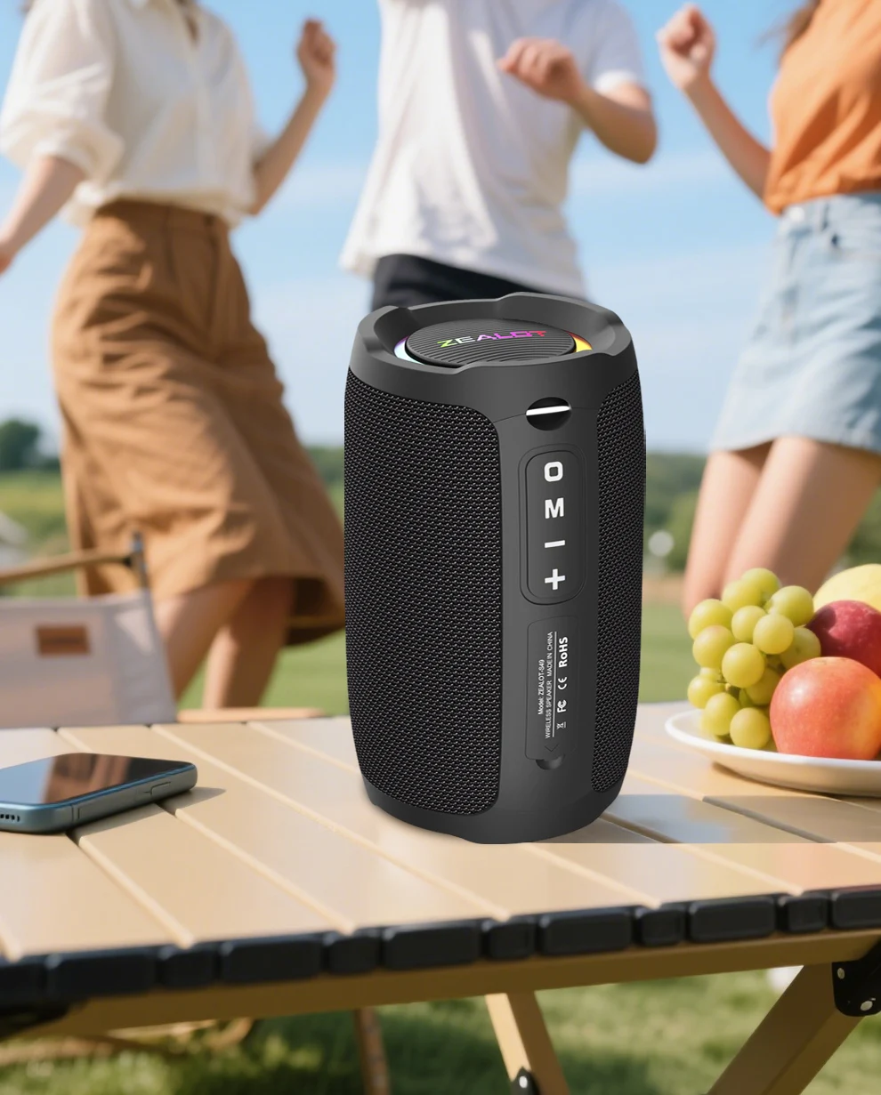 ZEALOT-S49 Tragbarer Bluetooth-Lautsprecher 360° Stereo-Sound 20W IPX6 Wasserdicht Kabelloser Bluetooth 5.2 Outdoor-Lautsprecher – Detail 6
