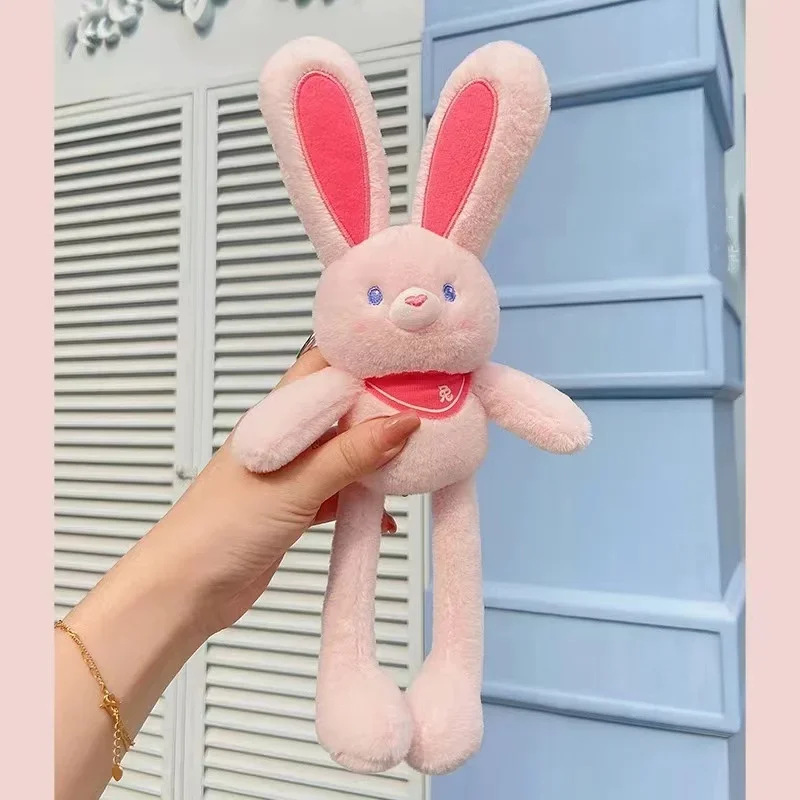 28cm Pulling Ears Rabbit Plush Toy Baby Toys Soft Bunny Doll Children Toys Gifts for Girls Keychain Plushies Toys for Children