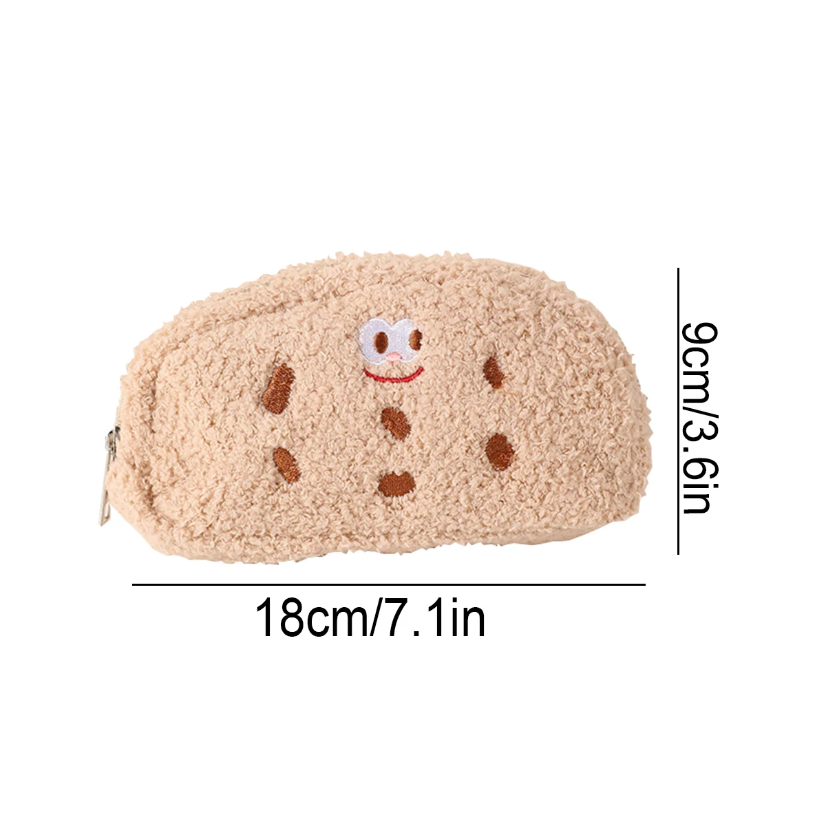 Cute Cookie Plush Makeup Bag Large Capacity, Kawaii Funny Cosmetic Pouch Girls, Creative Aesthetic Toiletry Bag for Travel