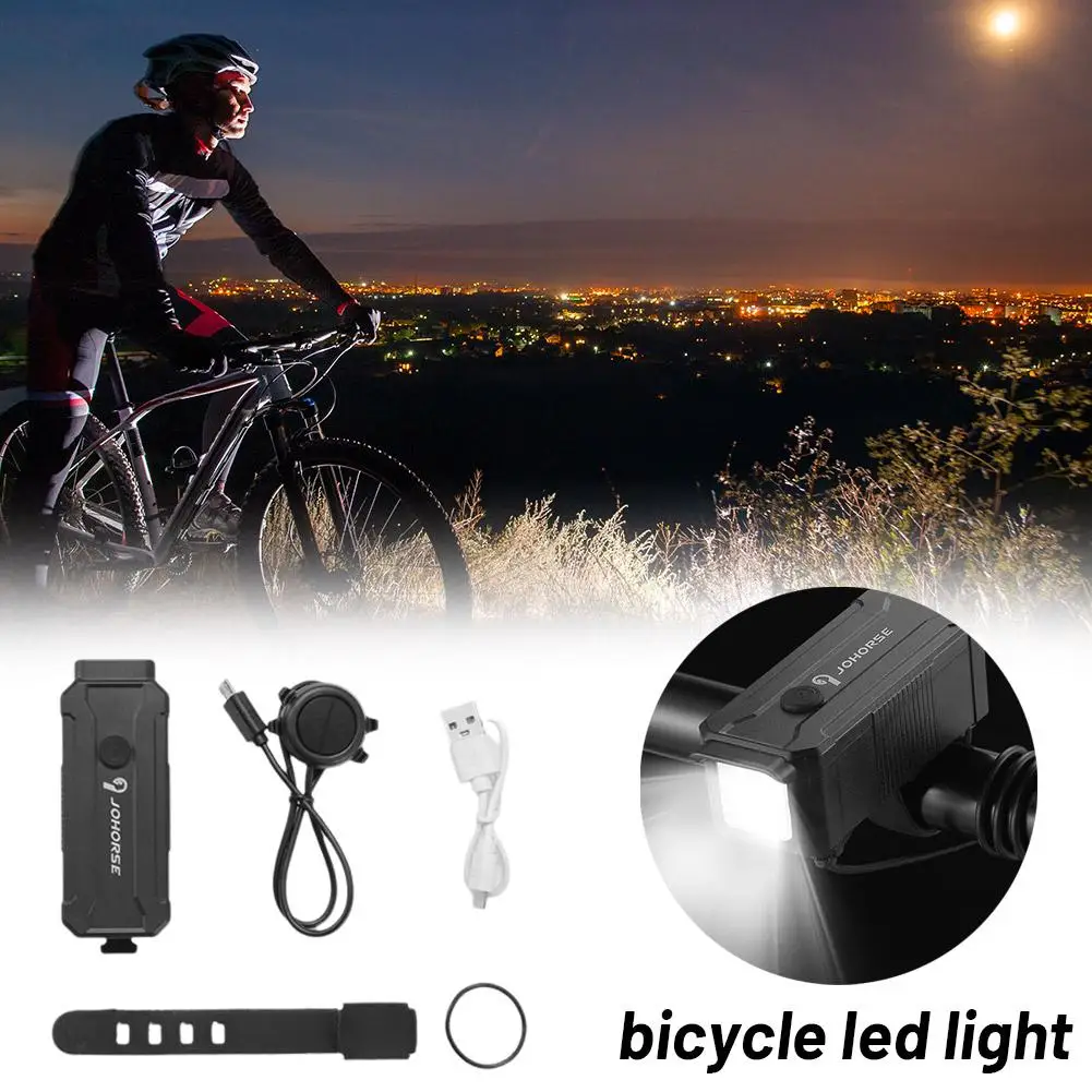 Bicycle Light with Horn USB Rechargeable LED Waterproof Riding MTB Outdoor Headlight Night Bike Dark V9W4