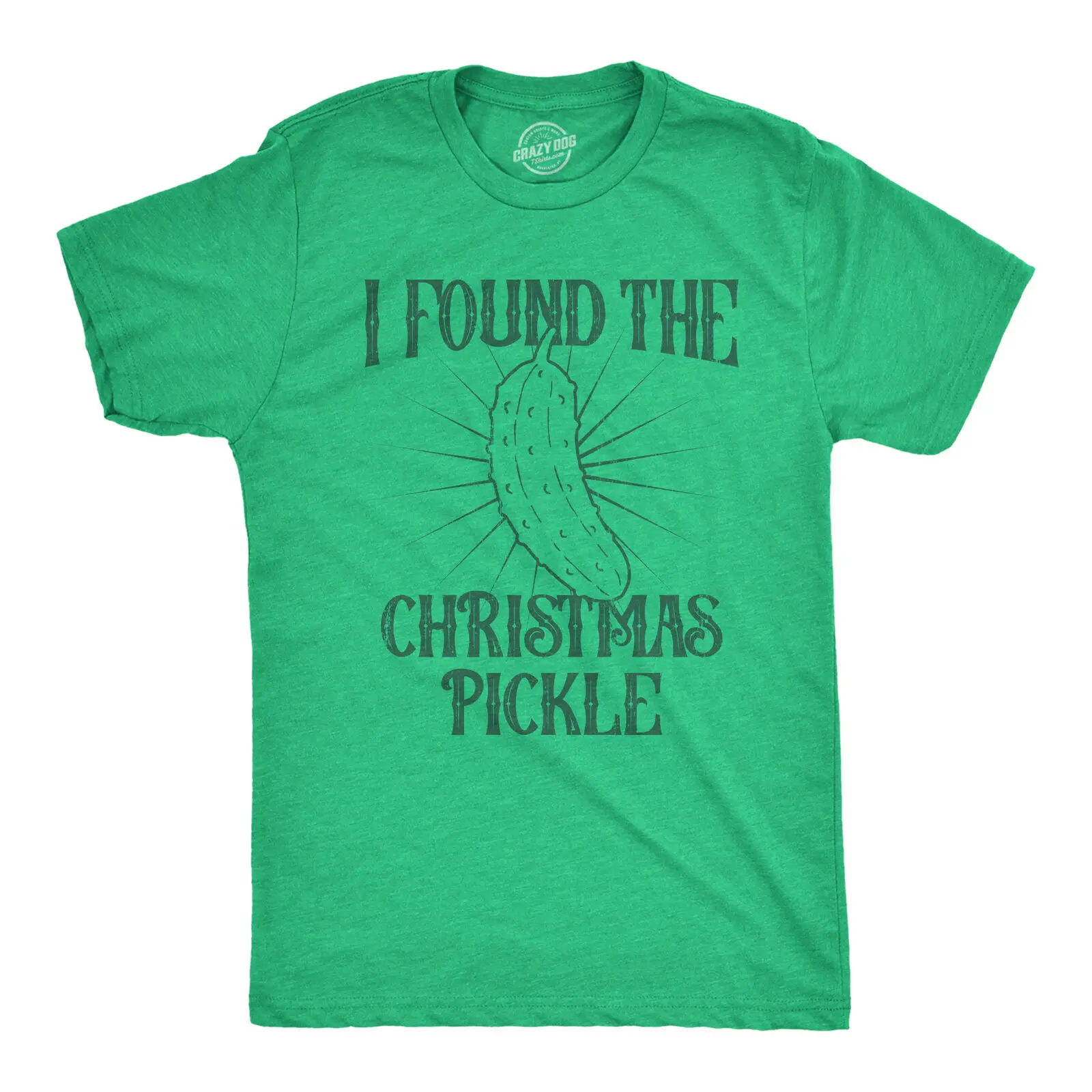 Mens I Found The Christmas Pickle T Shirt Funny Xmas Tree Hidden Ornament