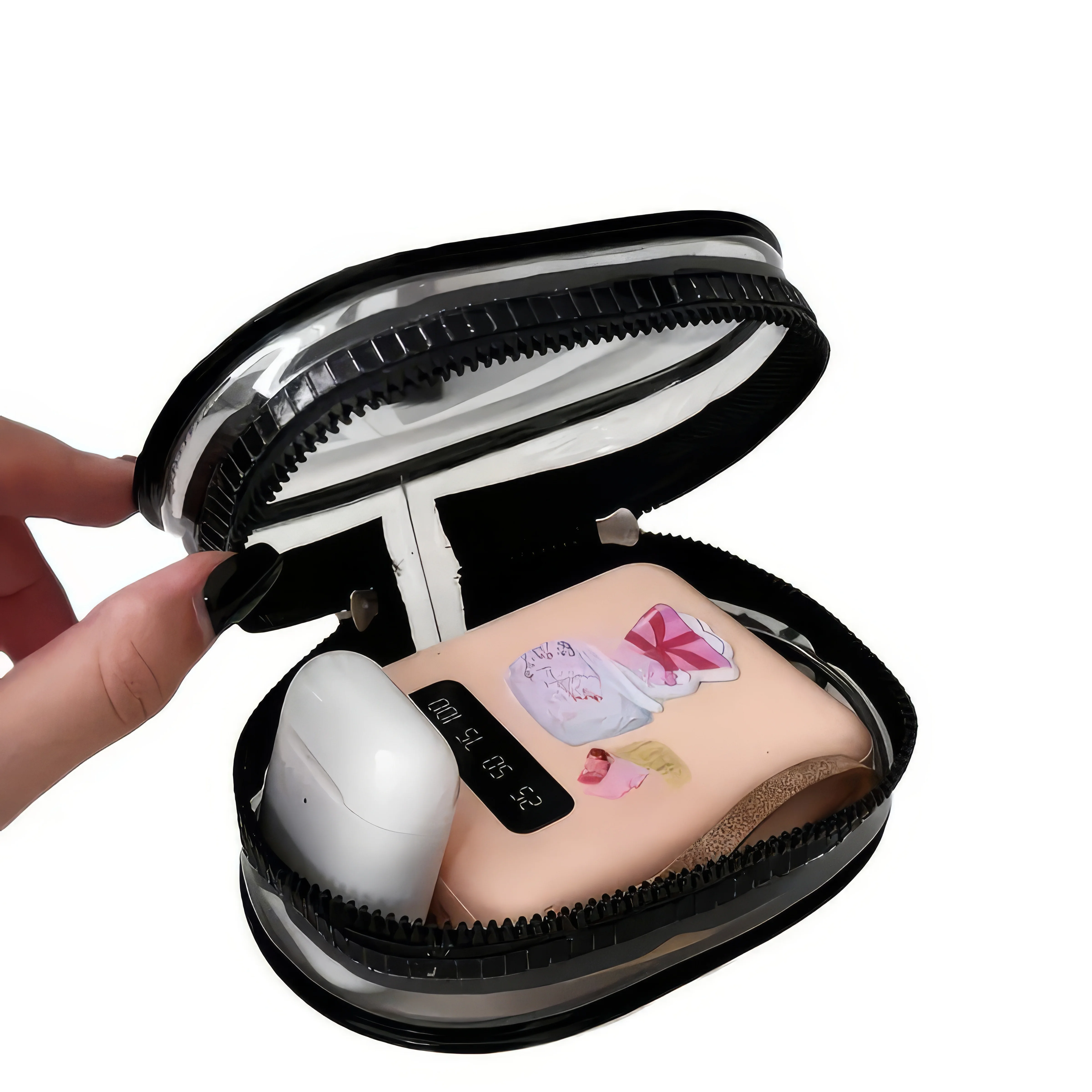 Clear Zipper Charger Organizer Bag - Convenient Electronic Cable Storage Pouch for Travel & Home