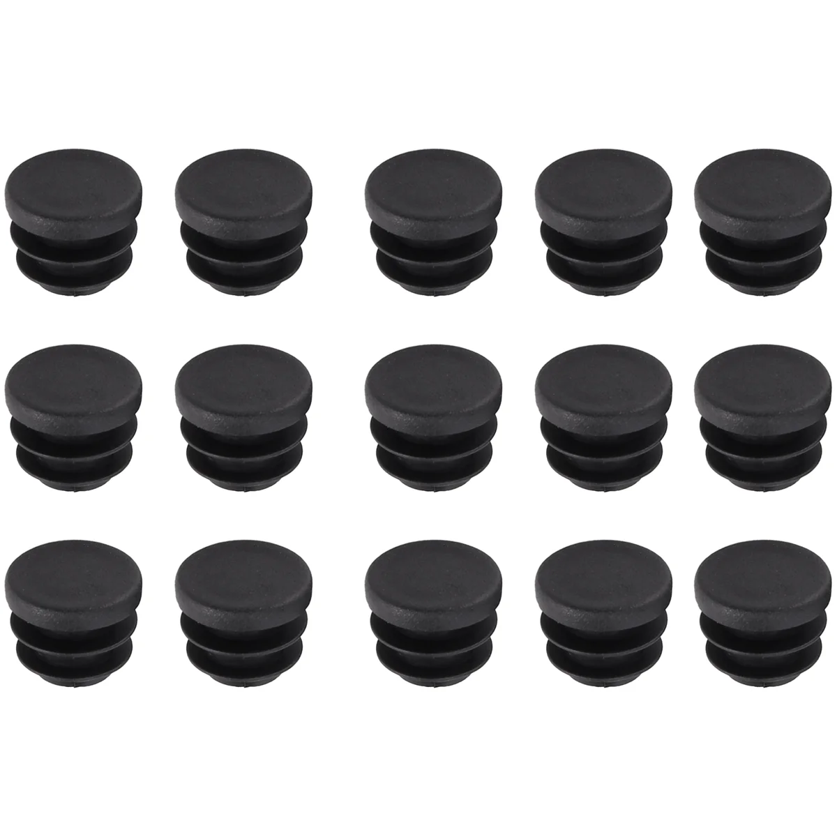 ABNQ 15Pcs Black Plastic Blanking End Cap Round Tube Insert Pipe Bung 16mm