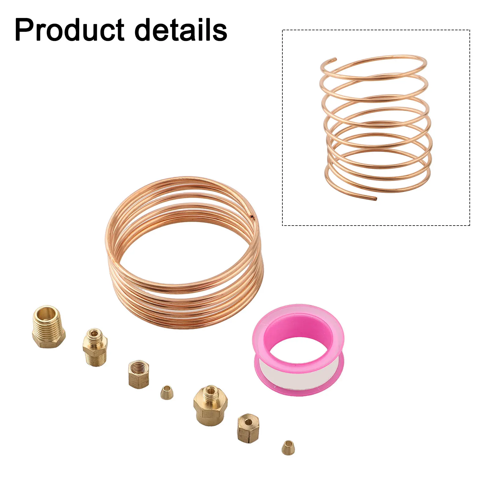 72'' Oil Pressure Gauge Tubing Kit, Set Of Copper Tube With1/4''/8''NPT High Quality Oil Pressure Gauge Tubing Kit