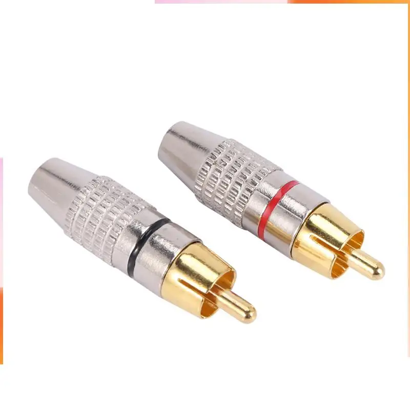 

A92Z 200 Pcs RCA Plug Audio Video Locking Cable Connector Gold Plated