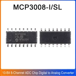 5PCS MCP3008-I/SL Mcp3008 SOIC-16 Mcp 10-Bit 8-Channel ADC Chip Digital to Analog Converter IC Chip