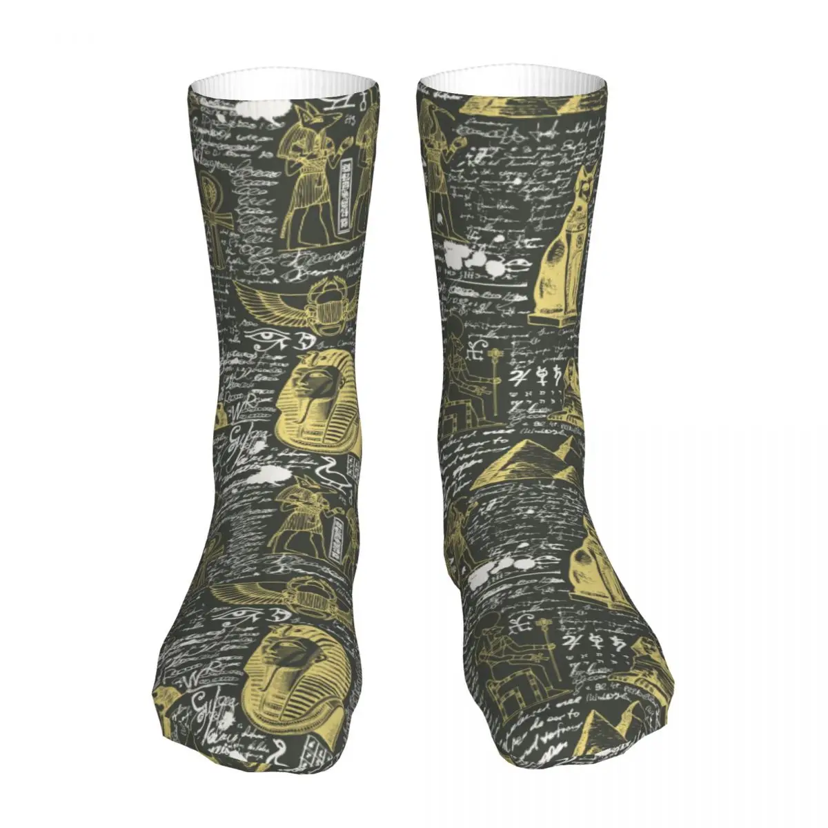Compression Retro Style Ancient Egypt Hieroglyphs Woman Socks 2022 Men Sport Socks