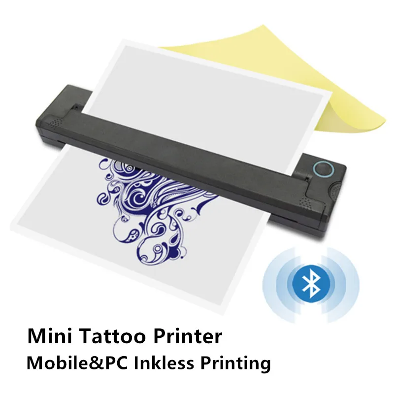 

Mini Wireless Thermal Tattoo Printer Portable Bluetooth Tattoo Stencil Printer Compatible with Android iPhone Tablet Laptop