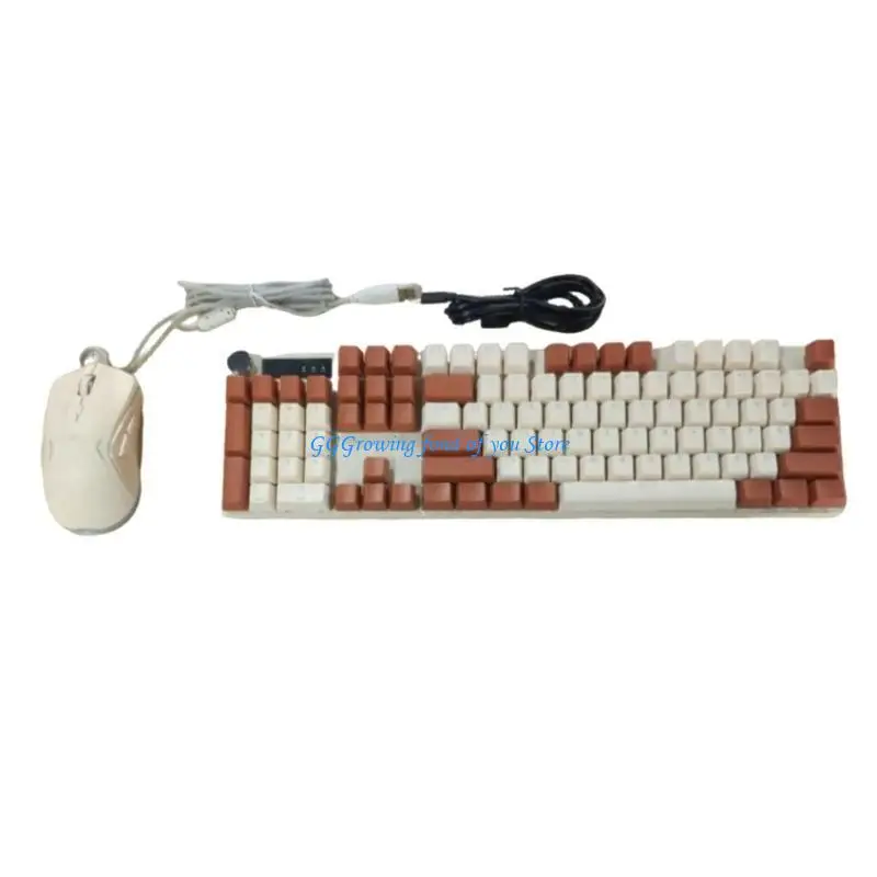 

H9EB Ergonomic 104Keys с подсветкой клавиатуры и набором мыши с механическими переключателями для дома и офиса