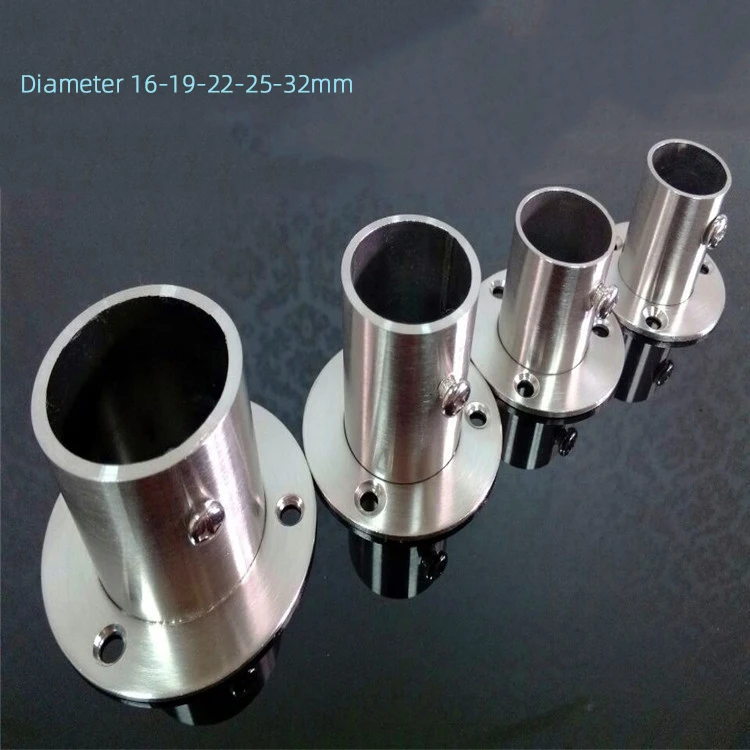 Base de da Flange para a Haste da Cortina da Cremalheira de Roupas Acessórios Faça Você Mesmo Tubular Suporte Diâmetro 19 22 25 32 mm Aço Inoxidável 304