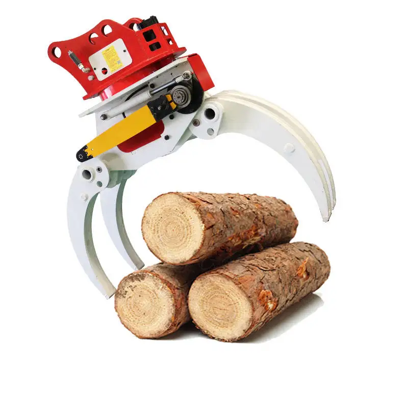 Excavator Mounted Rotating Log Grapple with Chain Saw Cutter for 5 10 Ton Heavy Duty Forestry Timber Processing Equipment