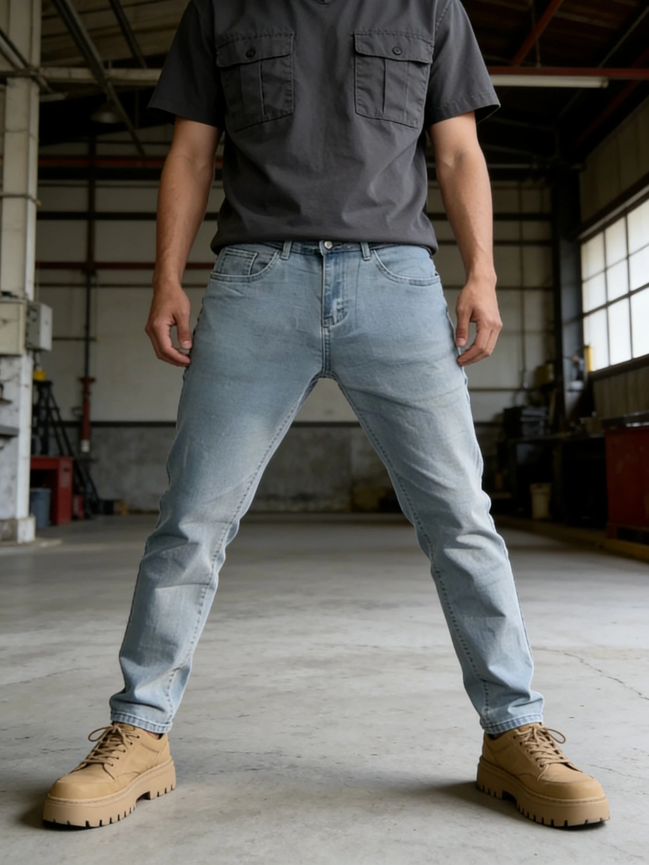 Casual Blue Men's Slim Jeans Original Y2K Drip Trend Street Denim Trousers No accessories or belts included
