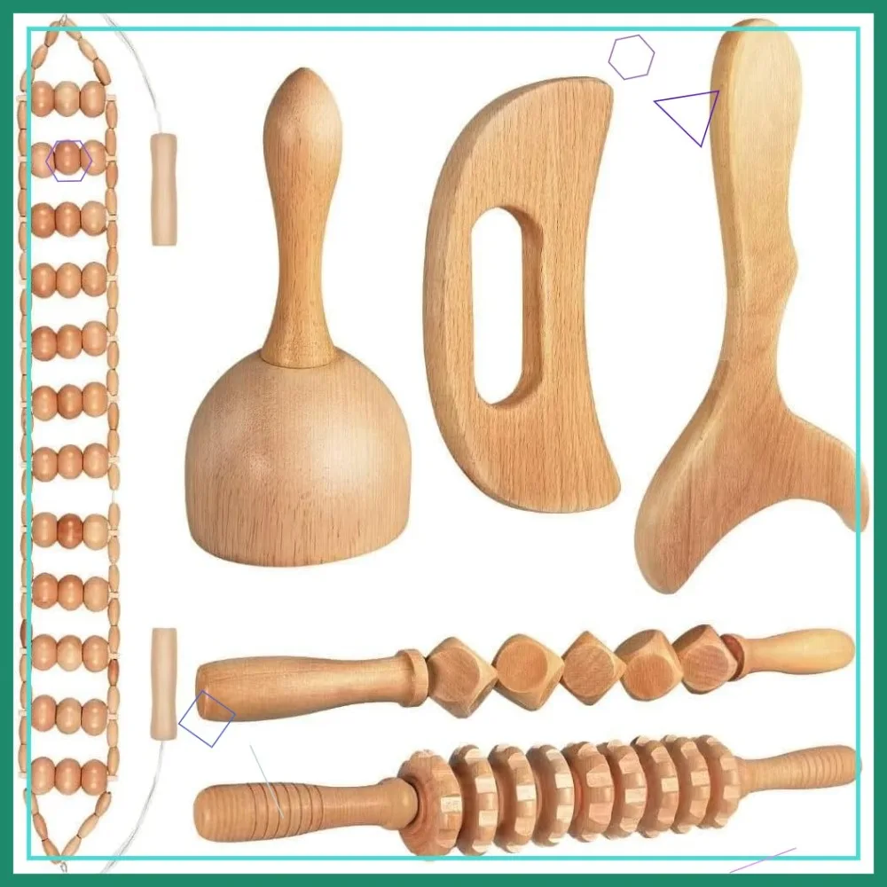 10-in-1 Wood Therapy Massage Tool Set for Body Shaping, Muscle Pain Relief, and Lymphatic Drainage
