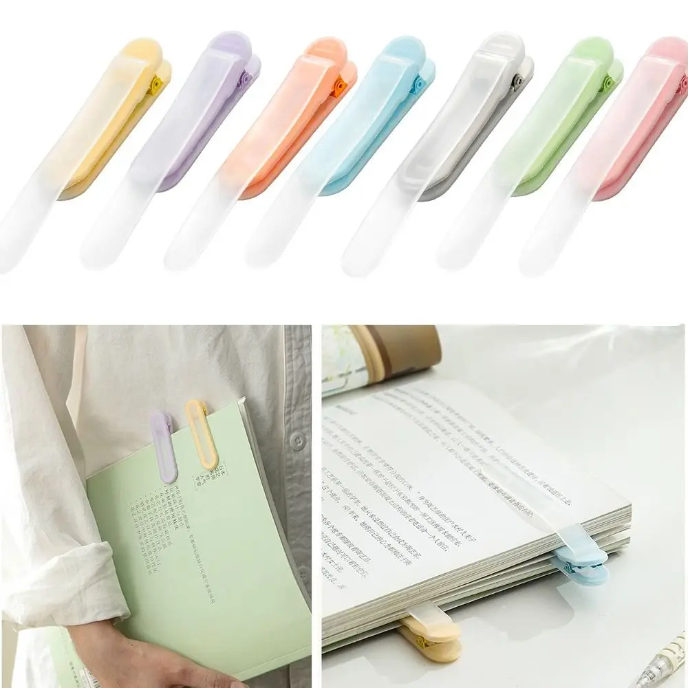 Transparent Automatic Bookmark Clip Reusable Soft Touch Page Following Bookmark Flexible Clip Portable Reading Marker Office Use