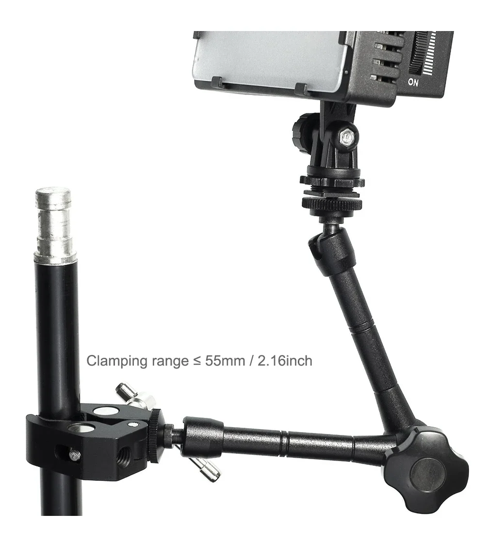 Super Clamp 7/11 inches Adjustable Magic Articulated Arm for Mounting Monitor LED Light LCD Video Camera Flash Camera DSLR