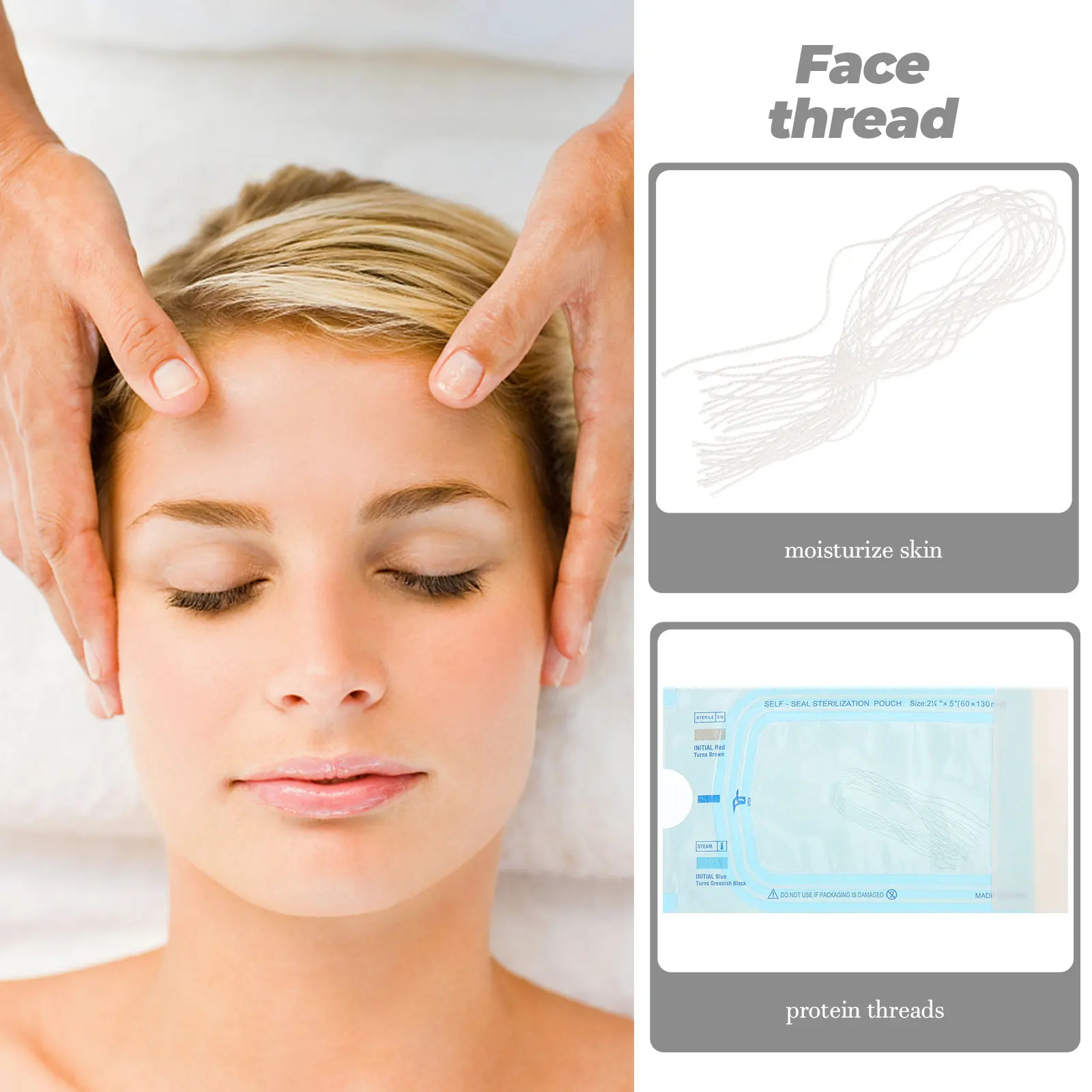 15Pcs Protein Threads for Face Skin Lifting Anti-Wrinkle Tools Compatible with Essence Face Beauty Threads Skin Care Tools