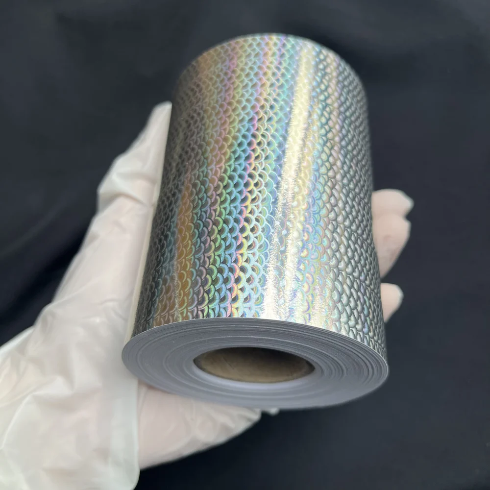 

10CMx20M Self-Adhesive Fishing Lure Sticker Holographic Fish Scale Pattern Waterproof Flexible Stickers for Plastic Lead Lures