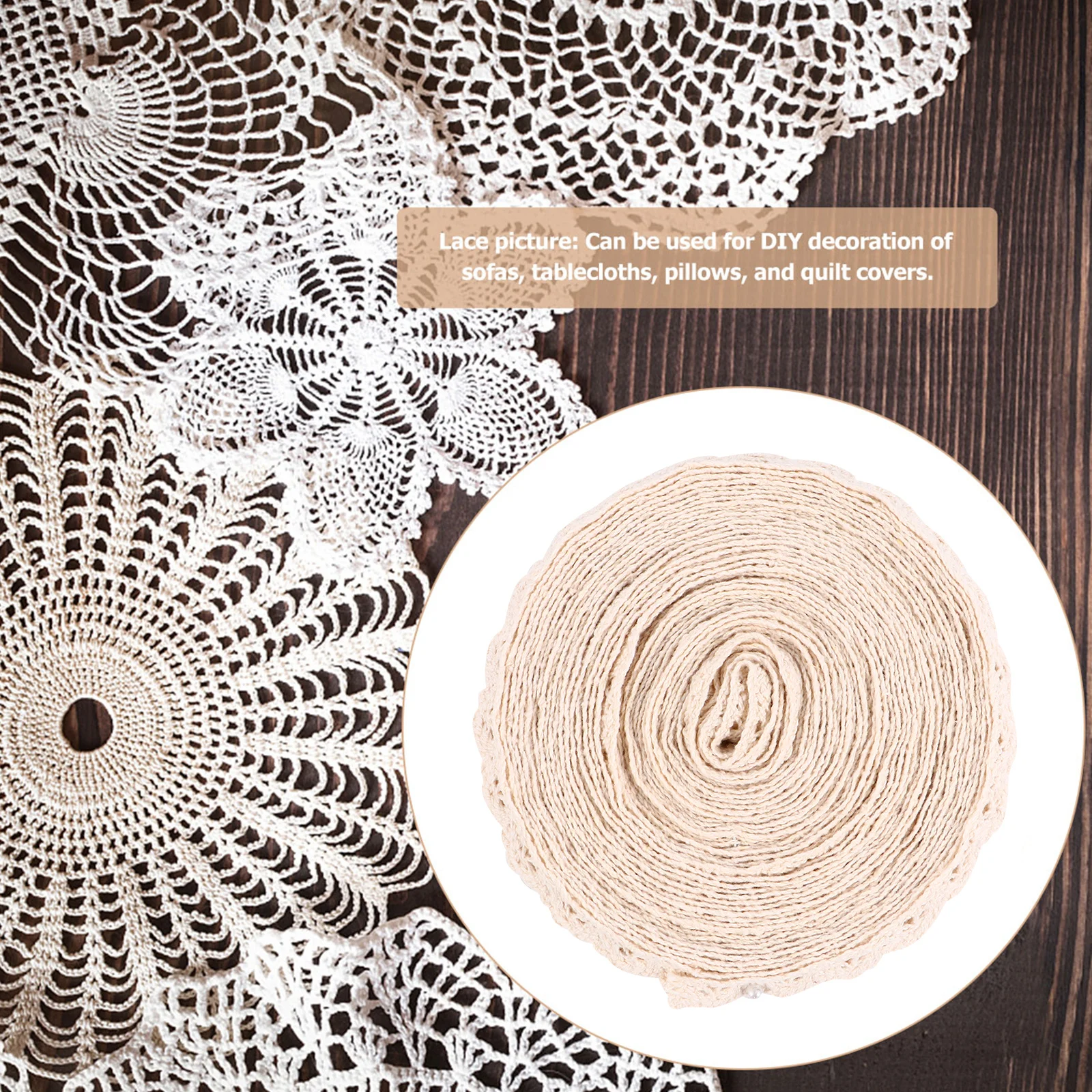 

1 Roll 10 Yards Lace Trim for Sofa Cushion Decor Embroidery Craft DIY Cotton Ribbon Summer Quilt Decoration Lace Trim