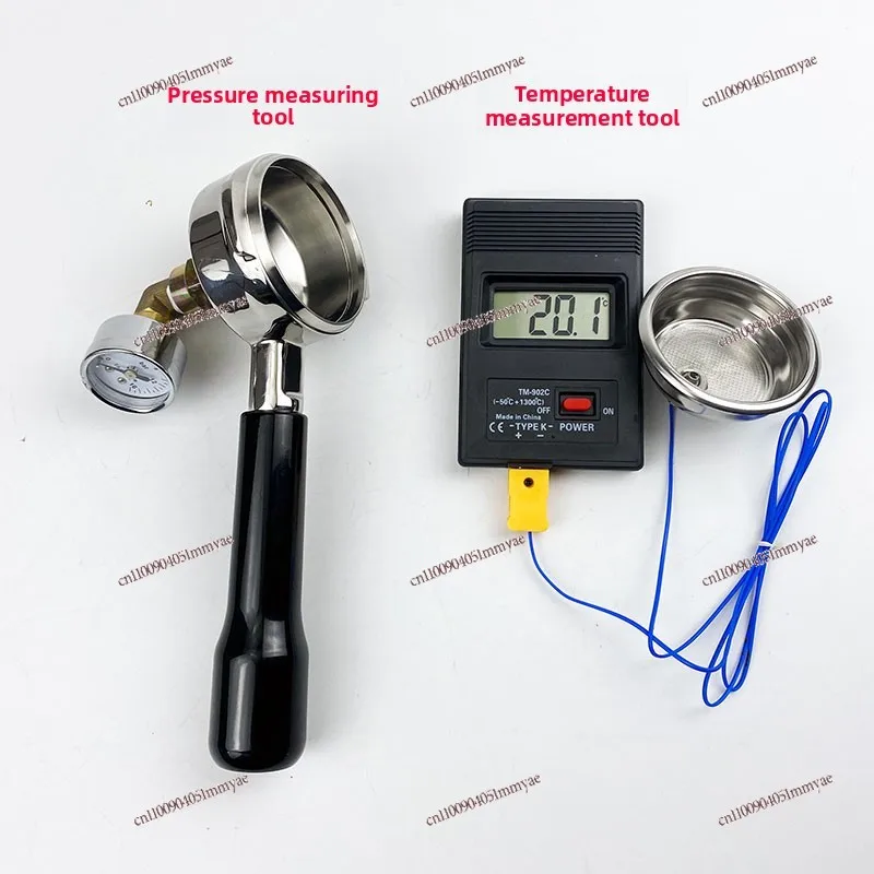 Coffee machine pressure measurement and temperature measurement handle