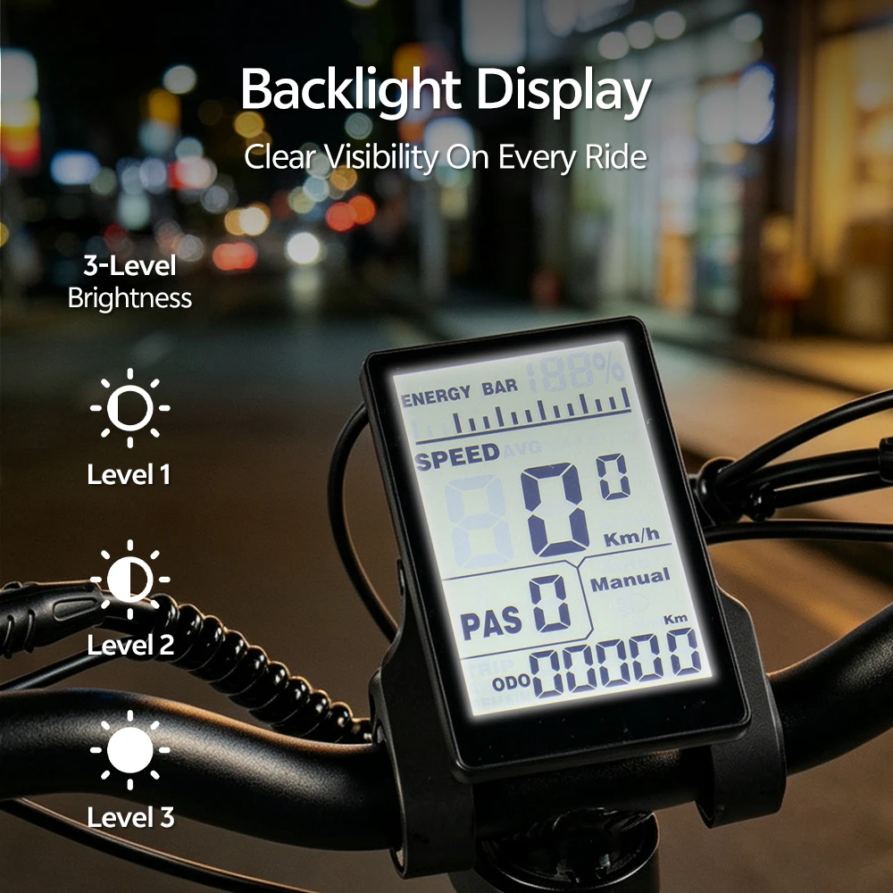 Ebike LCD 계기판 디스플레이 48V 알루미늄 합금 미터 방수 패널 ChamRider Ebike 용 5Pin 전기 자전거 액세서리