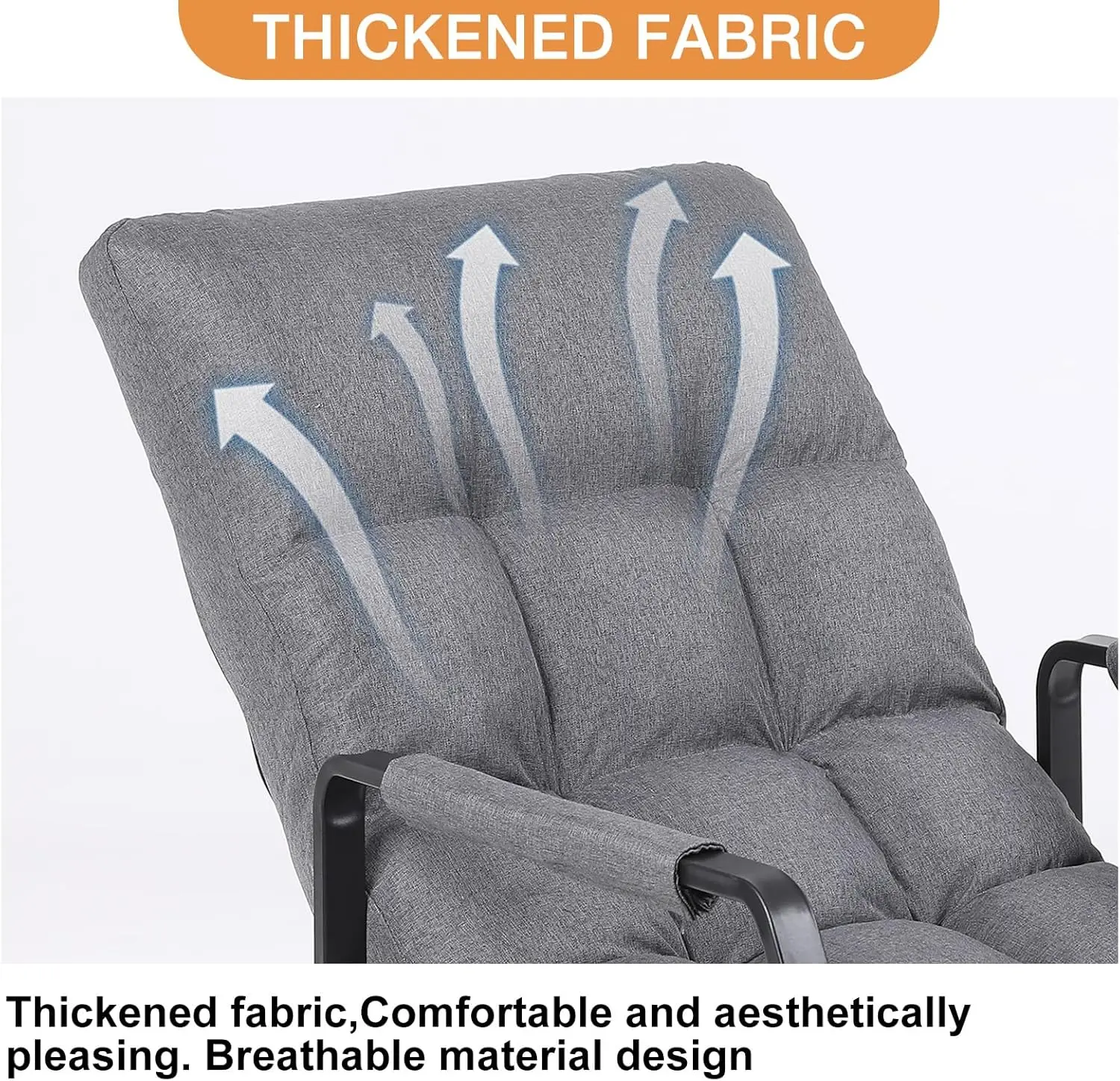 كرسي ترفيه منجد عتيق مريح كسول هزاز مع جيوب تخزين لغرفة النوم أو استخدام الفندق #3