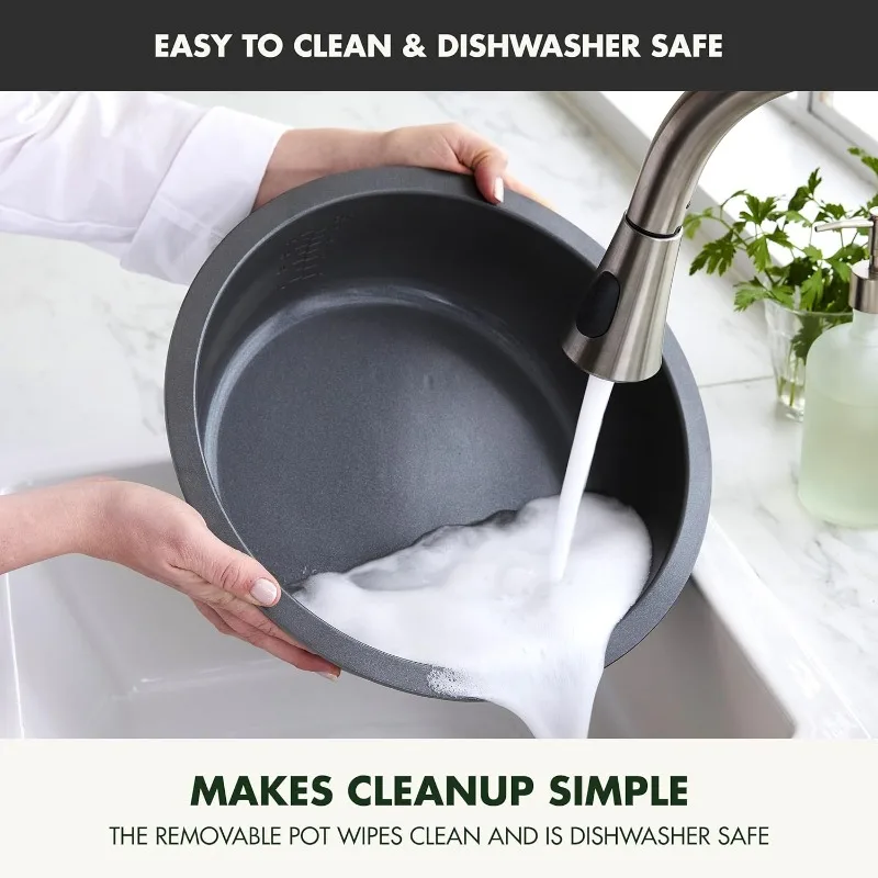 وعاء مقلاة GreenPan Elite Essential Smart Electric 6QT، Sear Saute Stir-Fry and Cook Rice، سيراميك غير لاصق، خالٍ من مادة PFAS، أسود