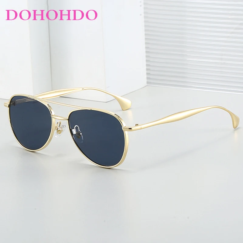 

New Luxury Designer Sunglasses For Women Men Trendy Metal Pilot Sun Glasses Female Summer Traveling Outdoor Driving Shades UV400