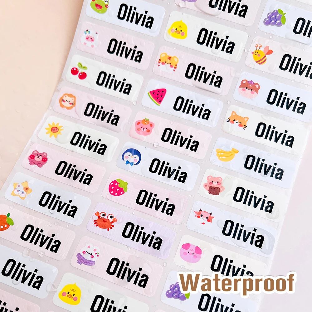 Waterproof Self-adhesive Baby Name Tag Sticker Custom Personalized Kindergarten Hebrew Label For Children School Stationery