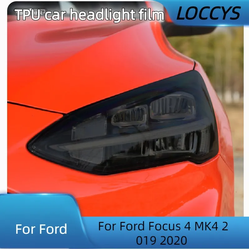 

For Ford Focus 4 MK4 2019 2020 Car Headlight Protection Tint Film Smoke Black Transparent TPU Front Light Sticker Accessories