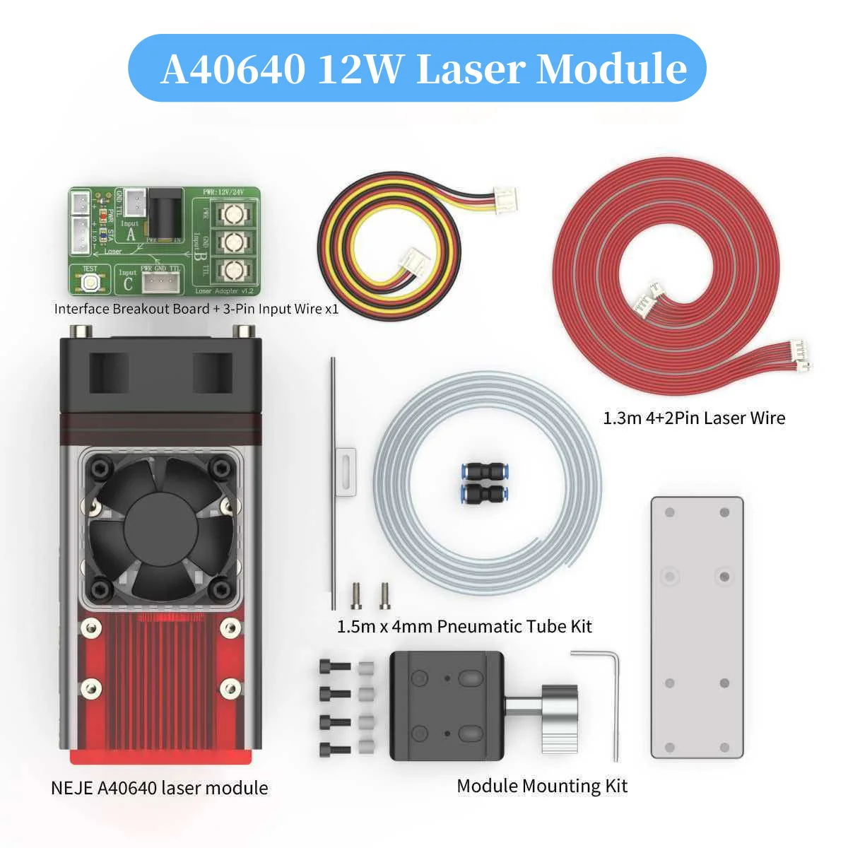 NEJE N30820/E30/E40/A40630/A40640 High-Power Laser Module 0.5-24W with Precision Cutting Tool for Professional Wood Carving