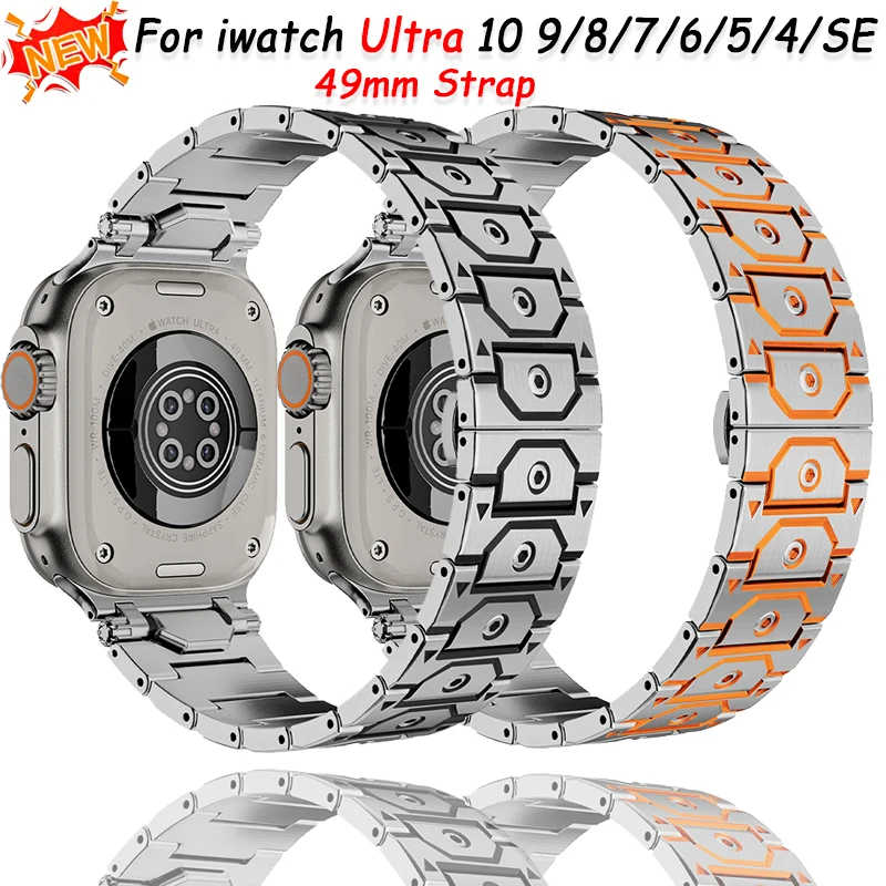 

Stainless steel Strap for Apple Watch Band 46mm 42mm 45mm 41mm 44mm 40mm Ultra 49mm Metal Band iWatch Series 10 9 8 7 6 5 4 SE 3